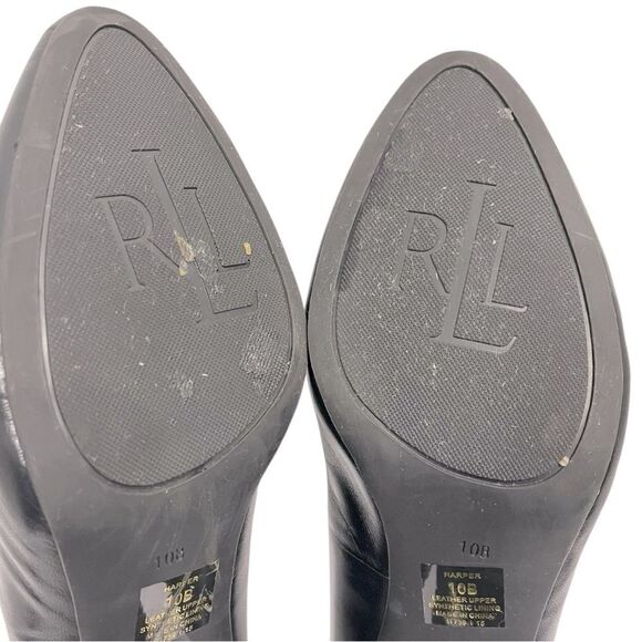 Lauren Ralph Lauren Harper Black Leather Pumps Size 10B - Picture 12 of 12